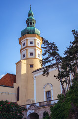 Fototapeta na wymiar tower of Castle in Mikulov town in Czech Republic