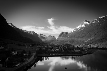Black & White Norway Fjord