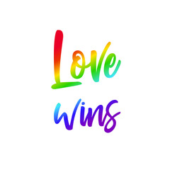 LGBT concept with rainbow flag and Lettering against homosexual discrimination. Vector hand drawn