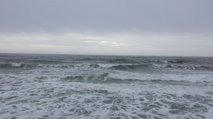 Maine Ocean Waves in Winter Snow Storm