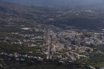 Beautiful View over the City Los Llanos de Aridane and Cumbre Vieja at La Palma / Canary Islands