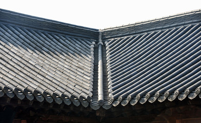 The roof of korean traditional house