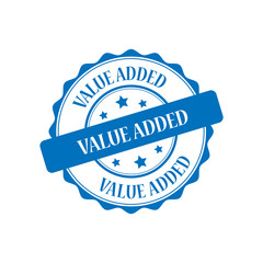 Value added blue stamp illustration - obrazy, fototapety, plakaty