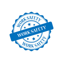 Work safety blue stamp illustration