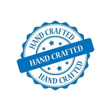 Hand crafted blue stamp illustration