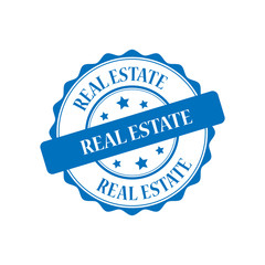 Real estate blue stamp illustration