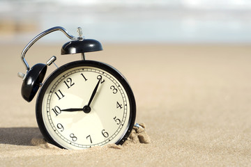 alarm clock on the beach