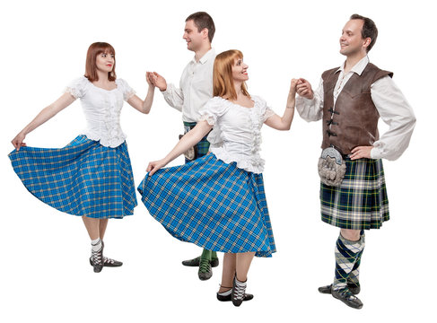 Two Pair Of Dancers Of Scottish Dance