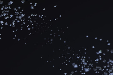 Abstract 3d rendering of flying rhombus.