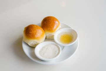 delicious buns on a plate