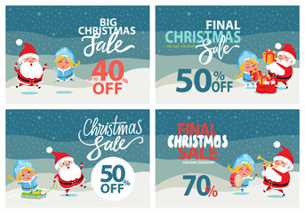 Fototapeta premium Big Christmas Sale Clearance Vector Illustration