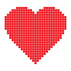 Red pixel Heart. Vector illustration. 
