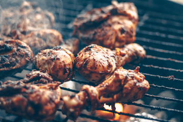 Grilled chicken on Braai