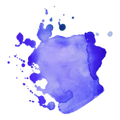 Abstract isolated colorful vector watercolor stain. Grunge element for paper design. Vector illustration
