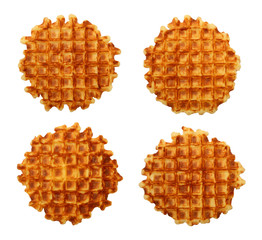 Sweet waffles set isolated on white background