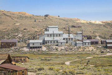 Abandoned mine buildings in a California ghost town