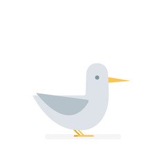 Seagull flat cartoon icon