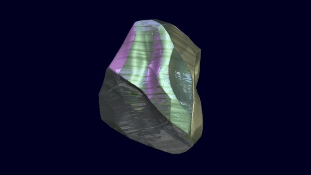 Fire Obsidian with anisotropic reflective color effect.Loopable 3d Animation.