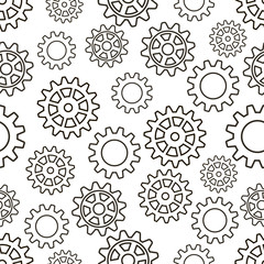 Seamless gear pattern. Vector illustration