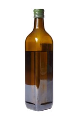 Brown bottle on white backround