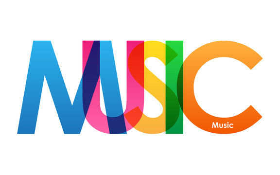 MUSIC Colourful Vector Letters Icon