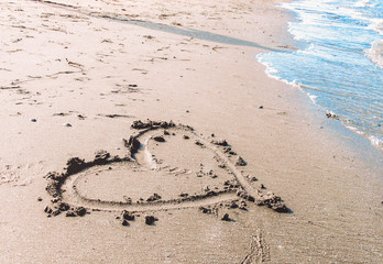 heart on the sand by the sea