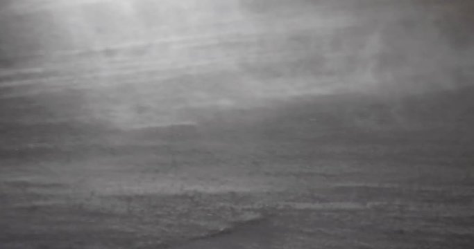 A night blizzard on the road in winter