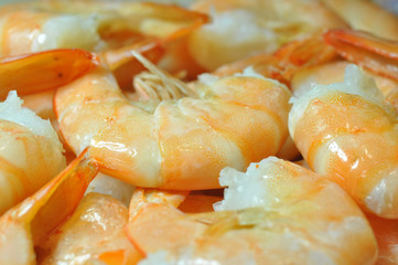 Boiled shrimps.