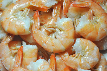 Cooked shrimps.