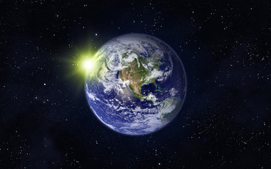 Obraz na płótnie Canvas Planet Earth and Sun