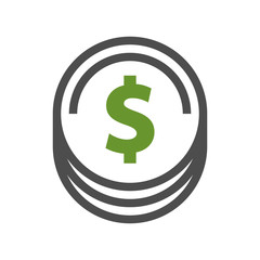 Dollar coin icon.