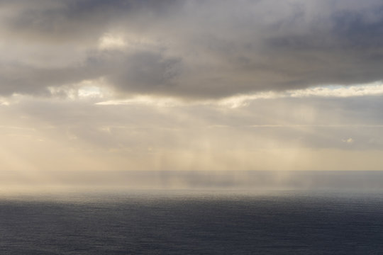 Storm and Rain over the Atlantic Ocean near Santa Cruz de La Palma / Canary Islands