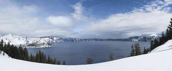 Crater Lake Winter Panorama