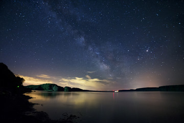 The Milky Way Galaxy rising above the river