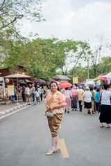 Fototapeta na wymiar women wear Thailand National Costume