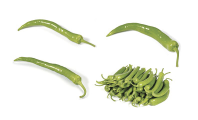 Green peppers isolated on white