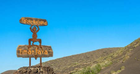 Lanzarote Timanfaya National Park devil sign - 196195504