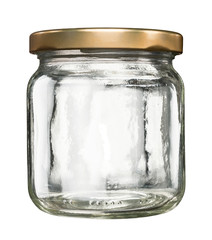Closed glass jar with lid