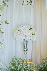 wedding flower decoration, flower backdrop background, rose wall, white rose