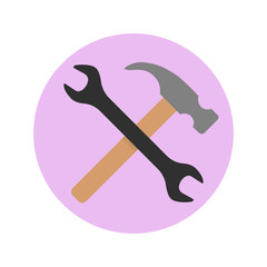 Hammer wrench icon, logo