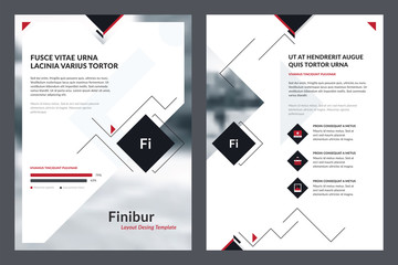 Elements of infographics for brochure template and magazine templates. Corporate annual report, cover book, leaflet, folder, newspaper, brochure and magazine template design. Vector Illustration.