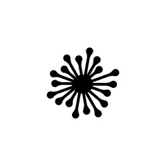 Virus. Unicellular Organism. Flat Vector Icon. Simple black symbol on white background