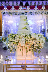 beautiful wedding cake . white cake wedding decoration