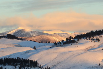 Snowy Yellowstone Sunrise