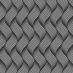 Vector pattern with geometric waves. Endless stylish texture. Ripple monochrome background repeating linear in different size on each object. Clean design for fabric, wallpaper, printing etc. 