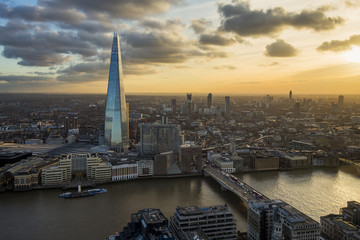 London from above at sunset
