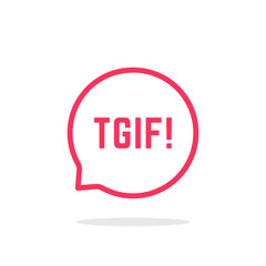 pink thin line tgif logo like speech bubble