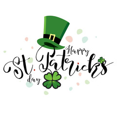 Happy Saint Patrick's day funny hand lettering illustration