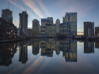 Fototapeta na wymiar Canary Wharf Reflection