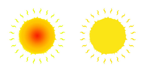 Sun with sunbeam icon vector